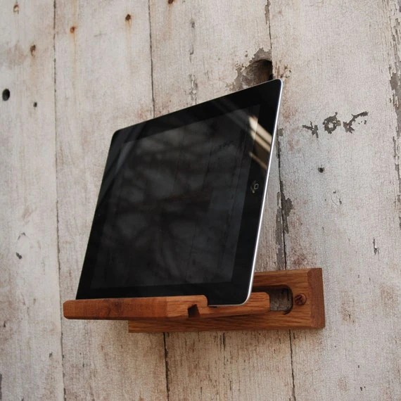 EtsyiPad Easel Reclaimed wood wall mount and desktop by PegandAwl