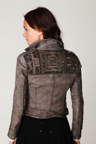 Embellished Leather Jacket at Free People Clothing Boutique