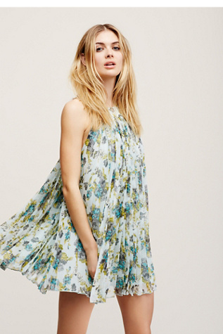 Floral Pleated Mini Dress at Free People Clothing Boutique