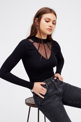 Intimately Mesh Cage Mock Neck Top at Free People Clothing Boutique