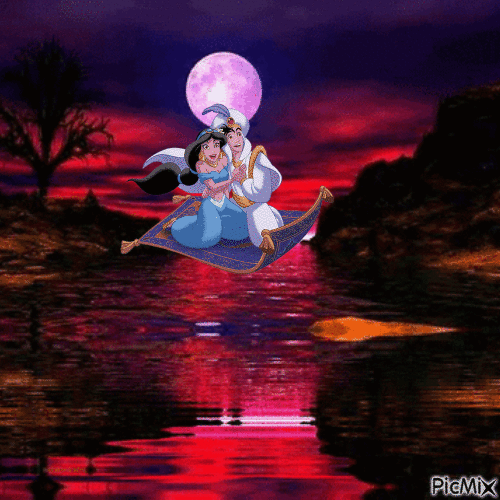Aladdin and Jasmine GIF animado gratis PicMix