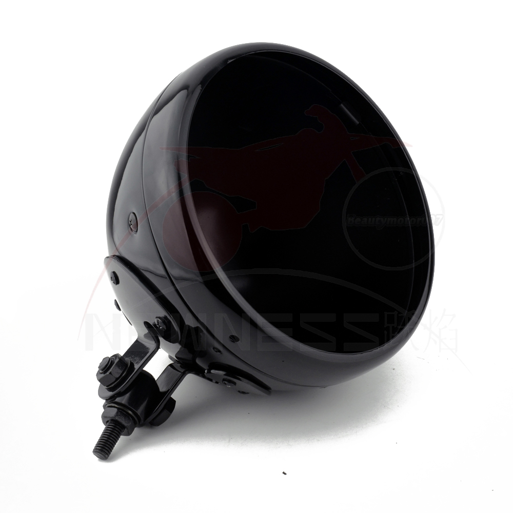 Motorcycle 7" Headlight Housing Headlamp Light Cover Bucket Shell For