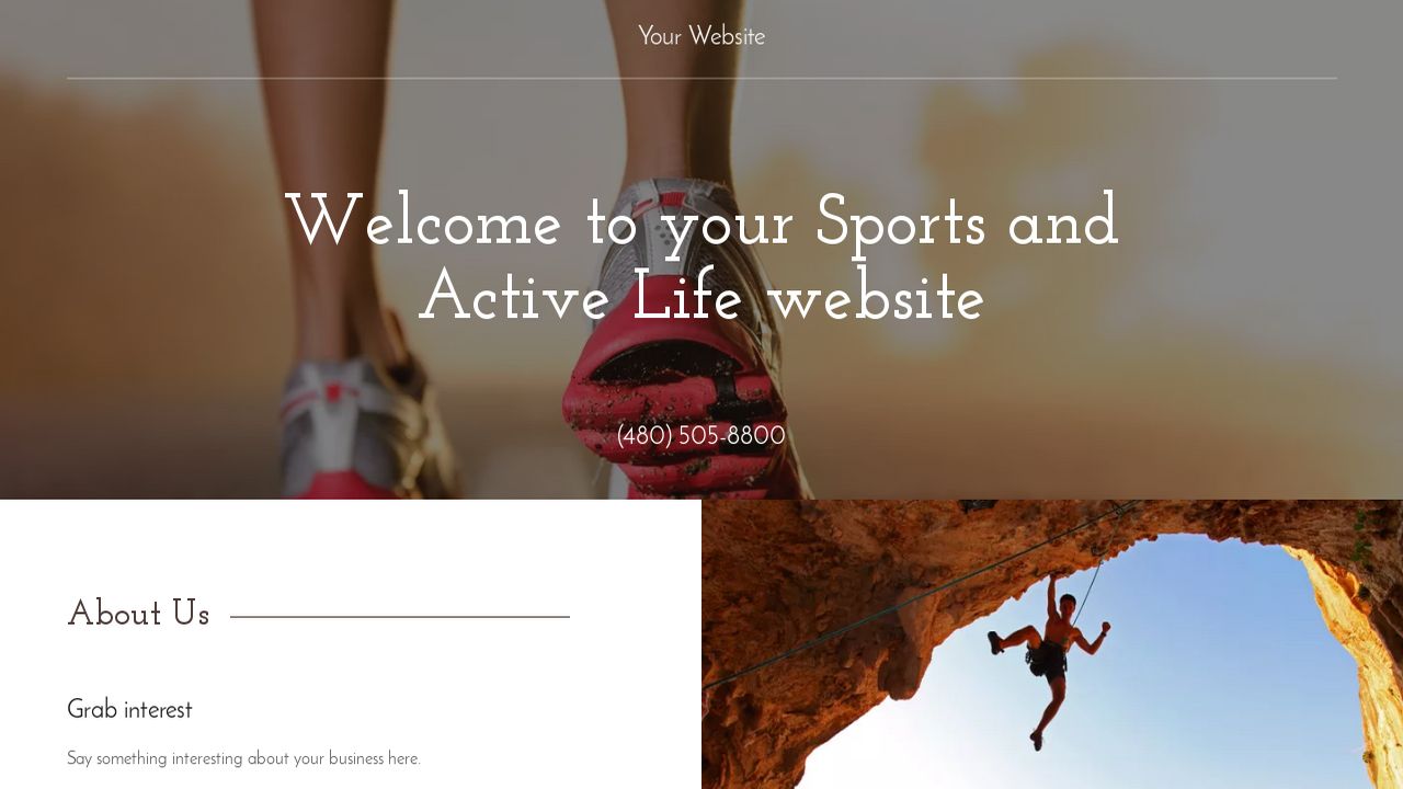 Sports and Active Life site Templates GoDaddy