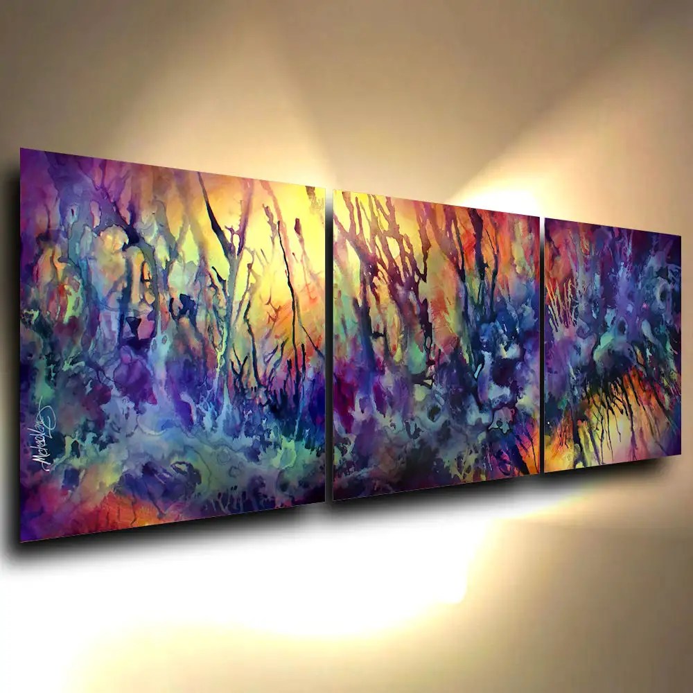 Abstract Art Original Painting Modern Contemporary Decor Mix Lang cert