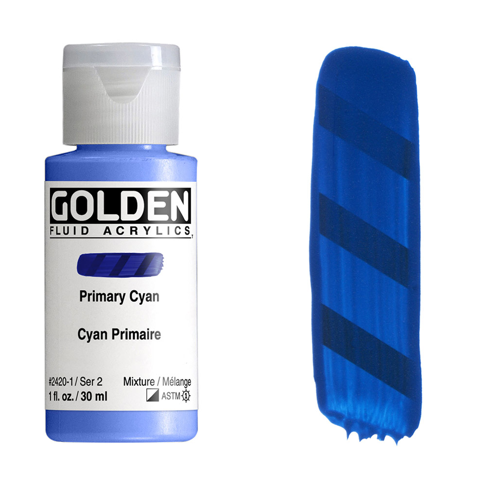 Golden Fluid Acrylics 1 oz Primary Cyan