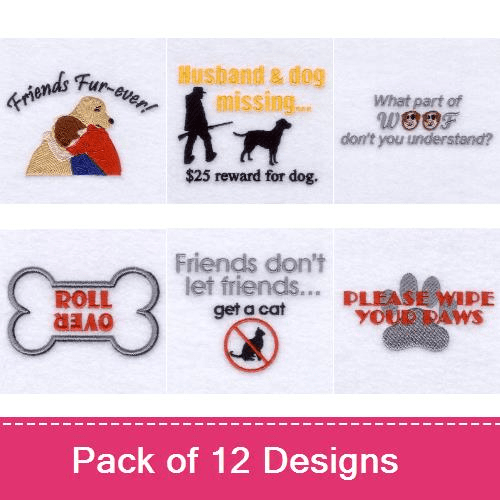 Dog Sayings Design Pack Embroidery Designs AnnTheGran