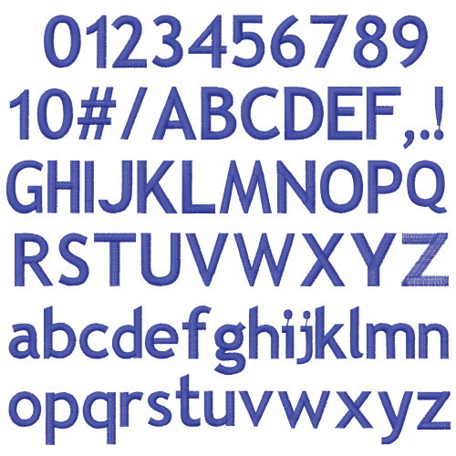 Clean Block Embroidery Font AnnTheGran