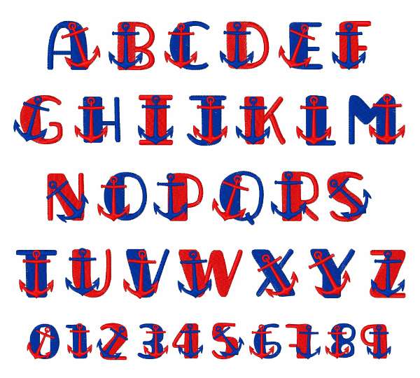 Nautical Font Embroidery Font AnnTheGran