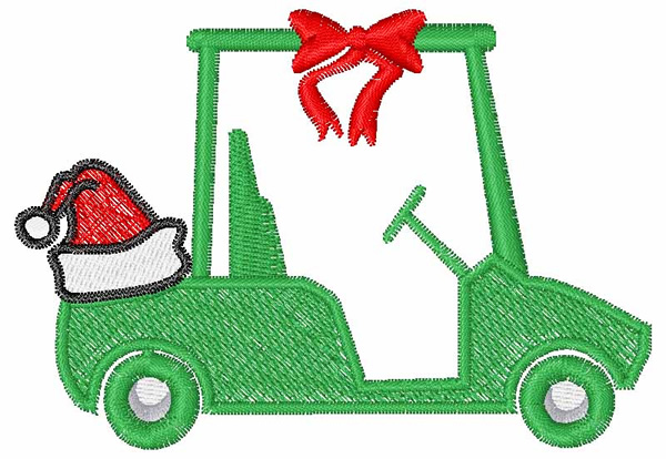 Christmas Golf Cart Embroidery Design AnnTheGran