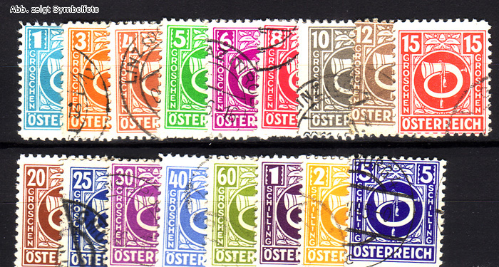 BRIEFMARKEN ÖSTERREICH MICHEL NR. 721 737 FREIMARKEN POSTHORN 1945