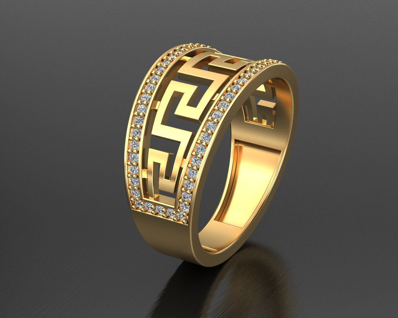 versace ring diamond 3D model 3D printable CGTrader