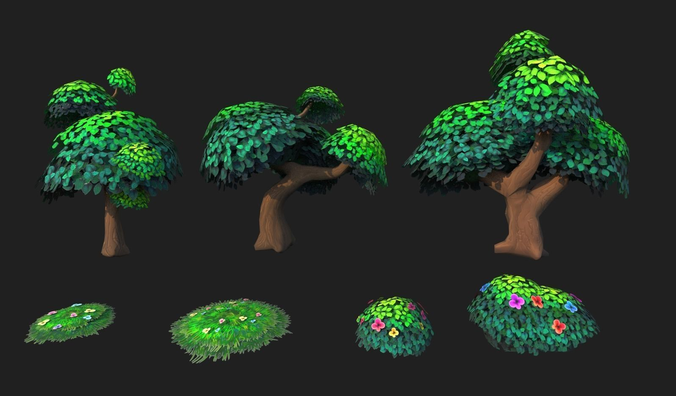 3d Model Tree Low Poly Vr Ar Low Poly Cgtrader