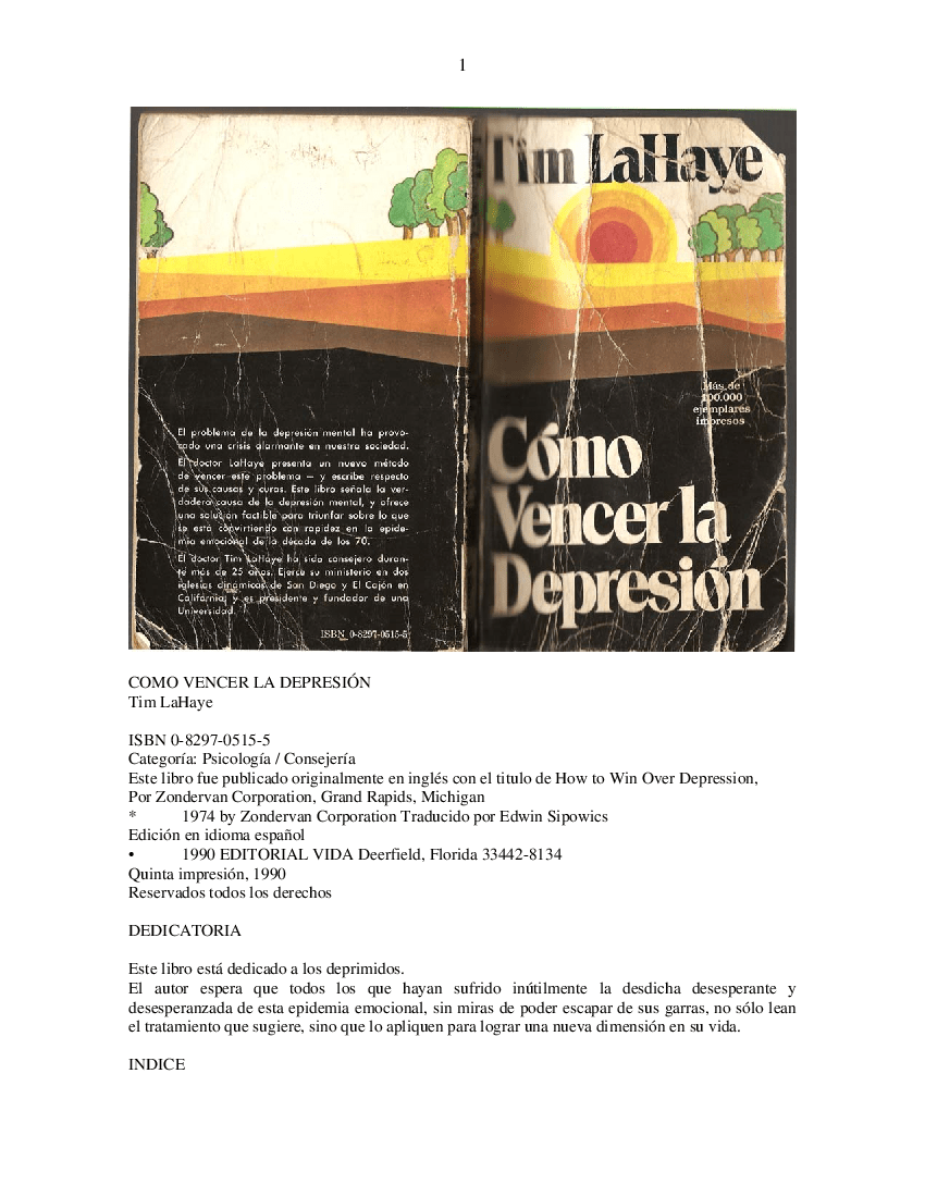 COMO VENCER LA DEPRESIÓN Tim LaHaye pdf