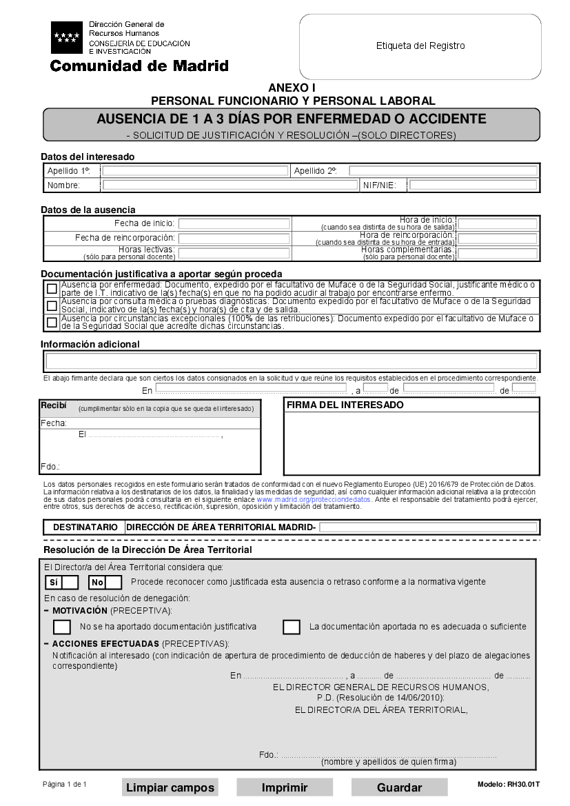 AUSENCIA ENFERMEDAD REPOSO MÉDICO JUSTIFICANTE pdf