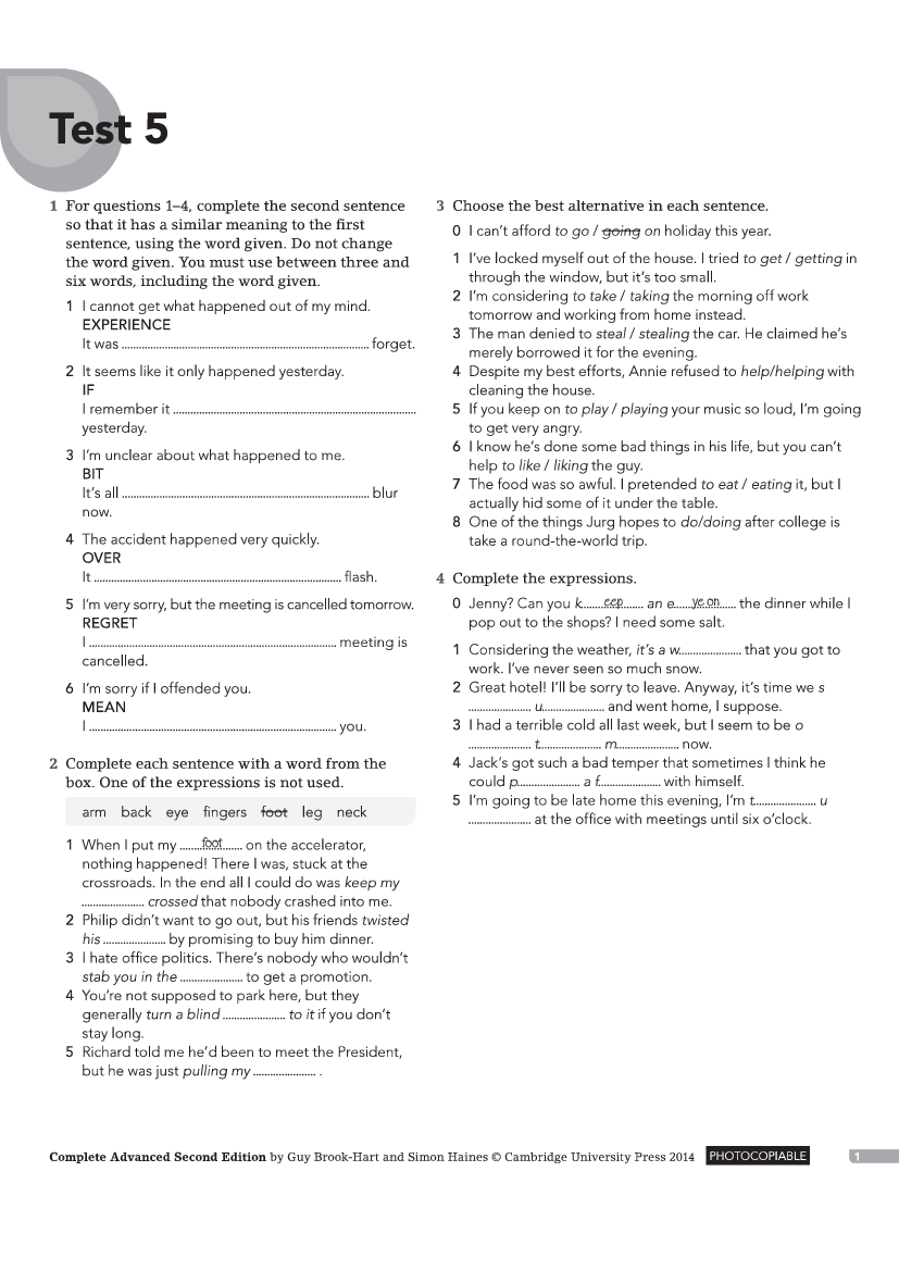 Test on Unit 4 insight upper-intermediate Liveworksheets