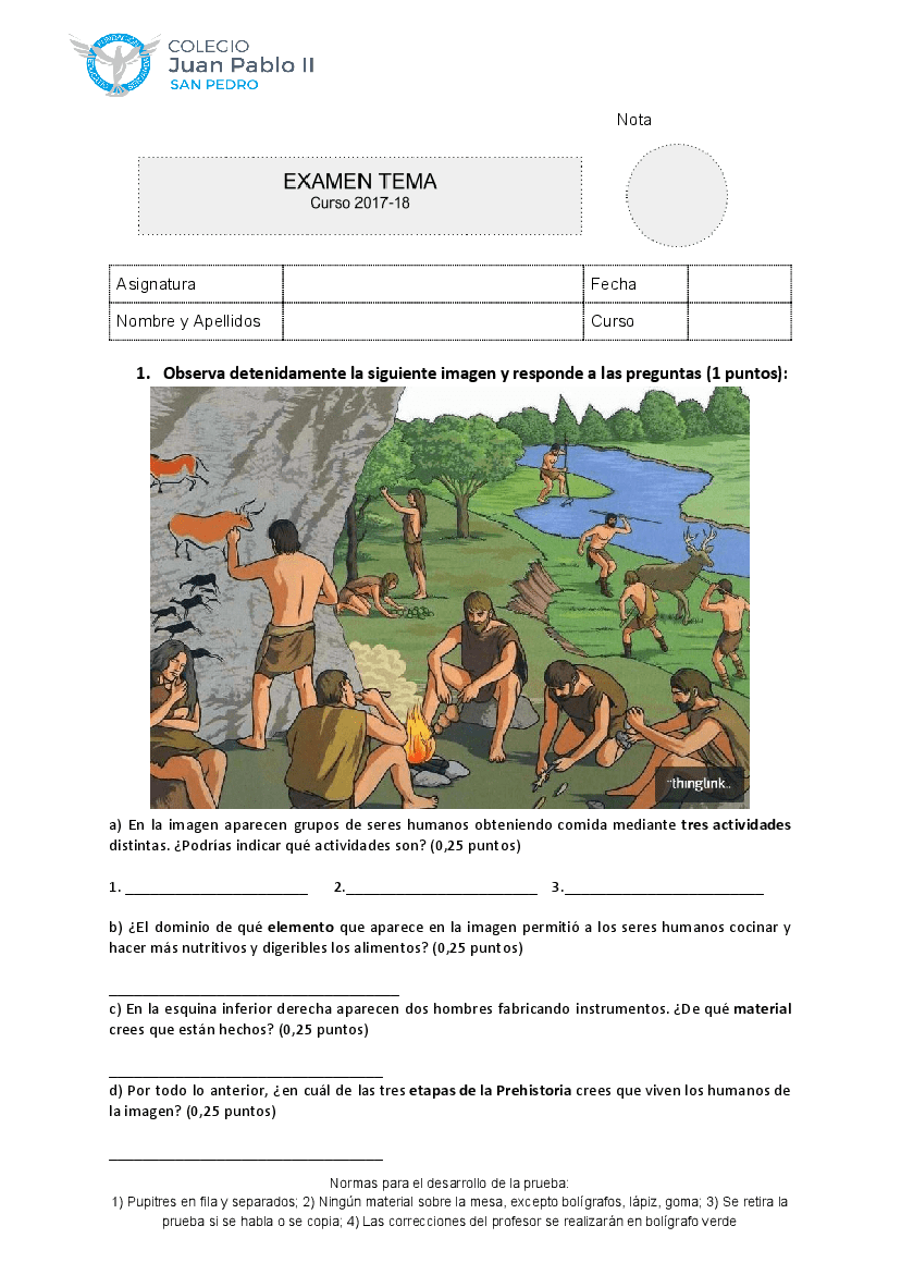 Examen PREHISTORIA pdf