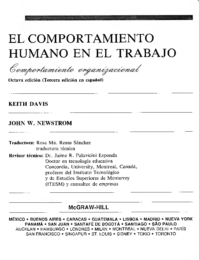 El comportamiento humano en el trabajo pdf