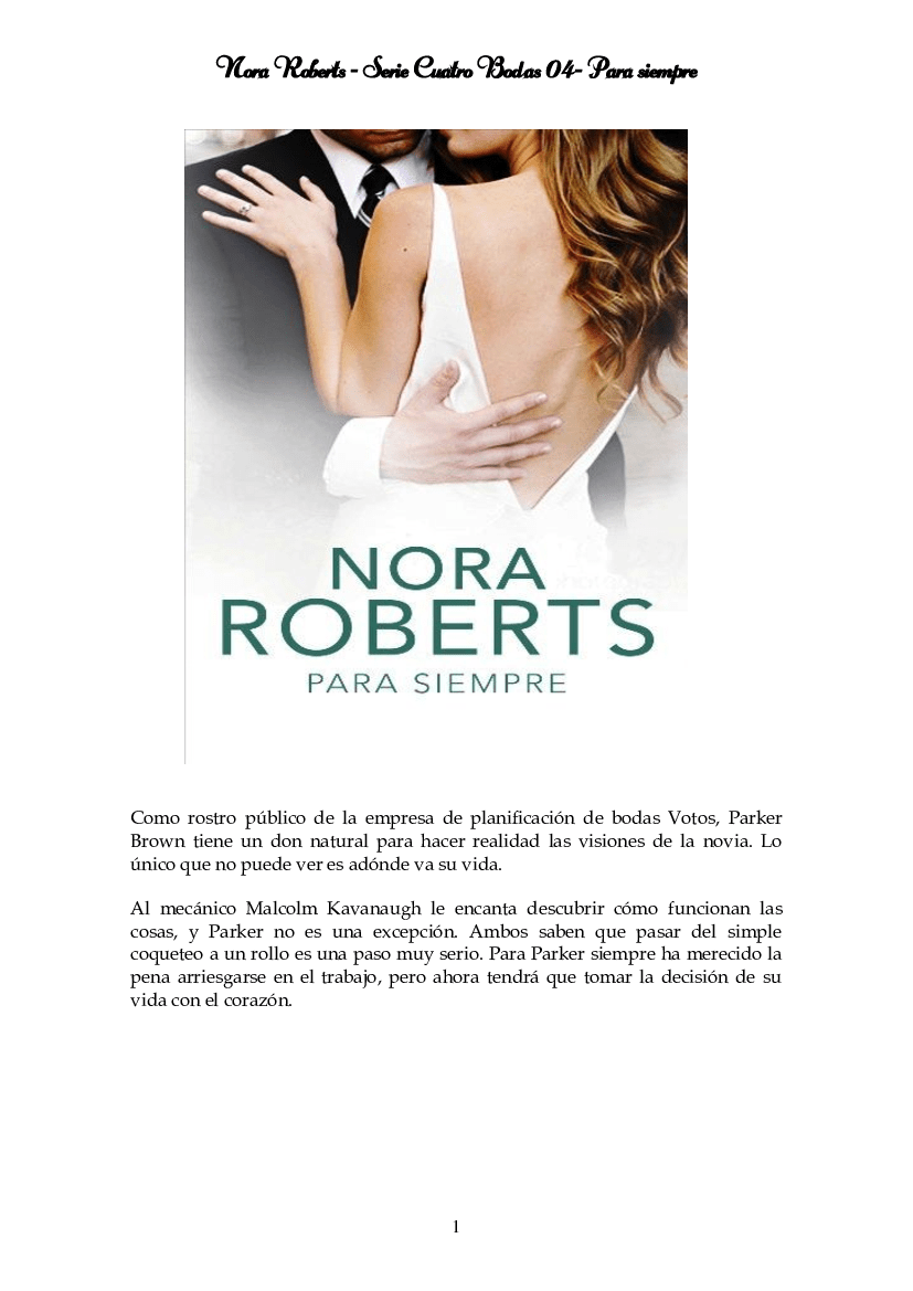 Nora Roberts Serie cuatro Bodas 04 pdf