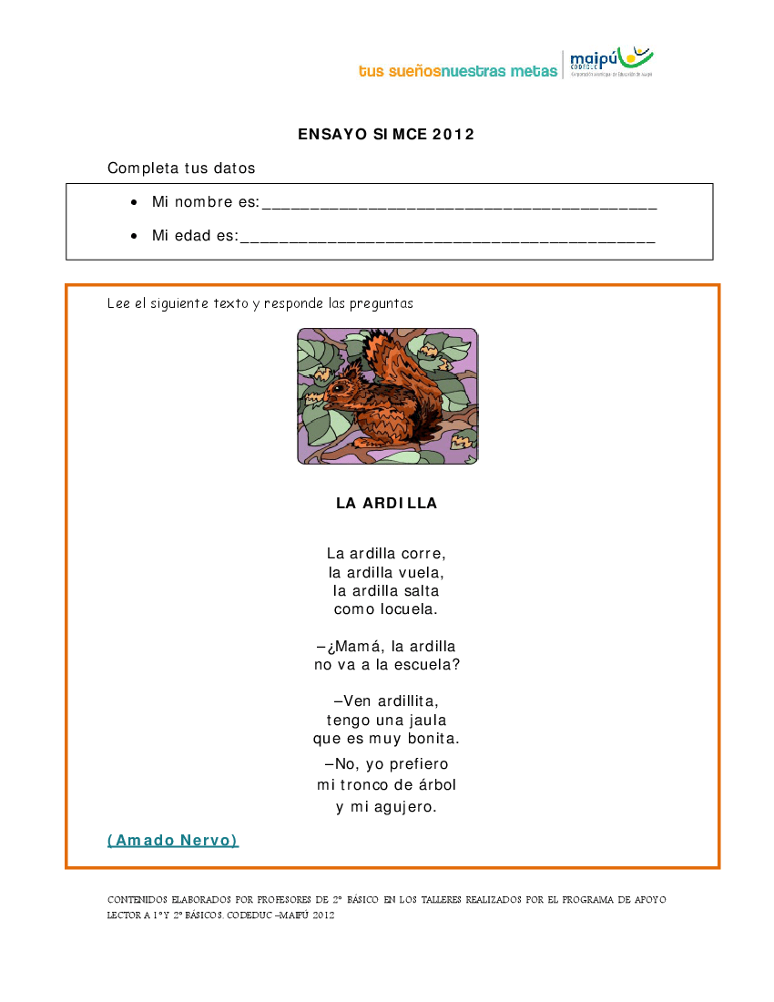 poema la ardilla pdf