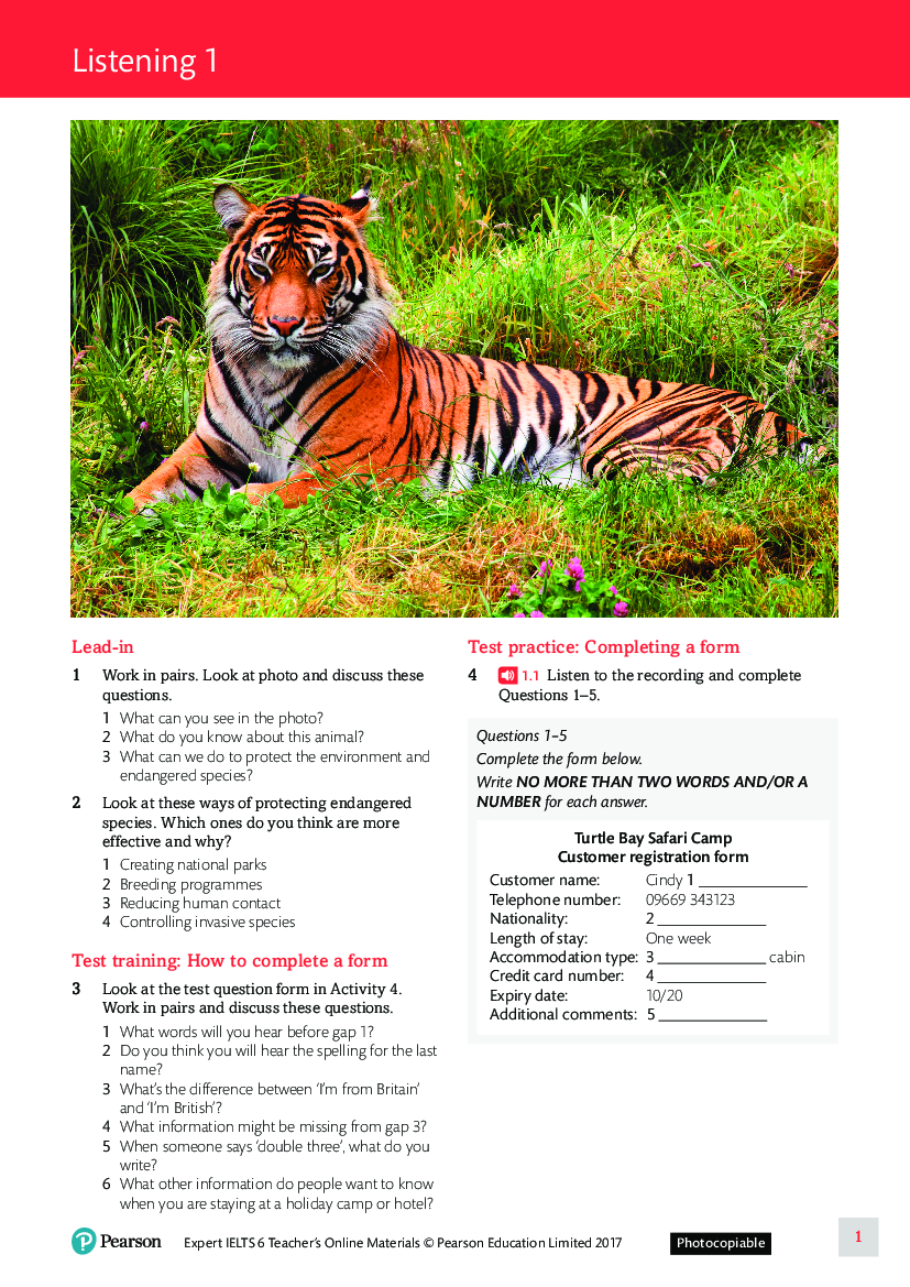 Pearson Education Limited Photocopiable Module Test 1