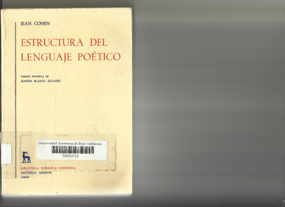 Jean Cohen Estructura del Lenguaje Poético pdf