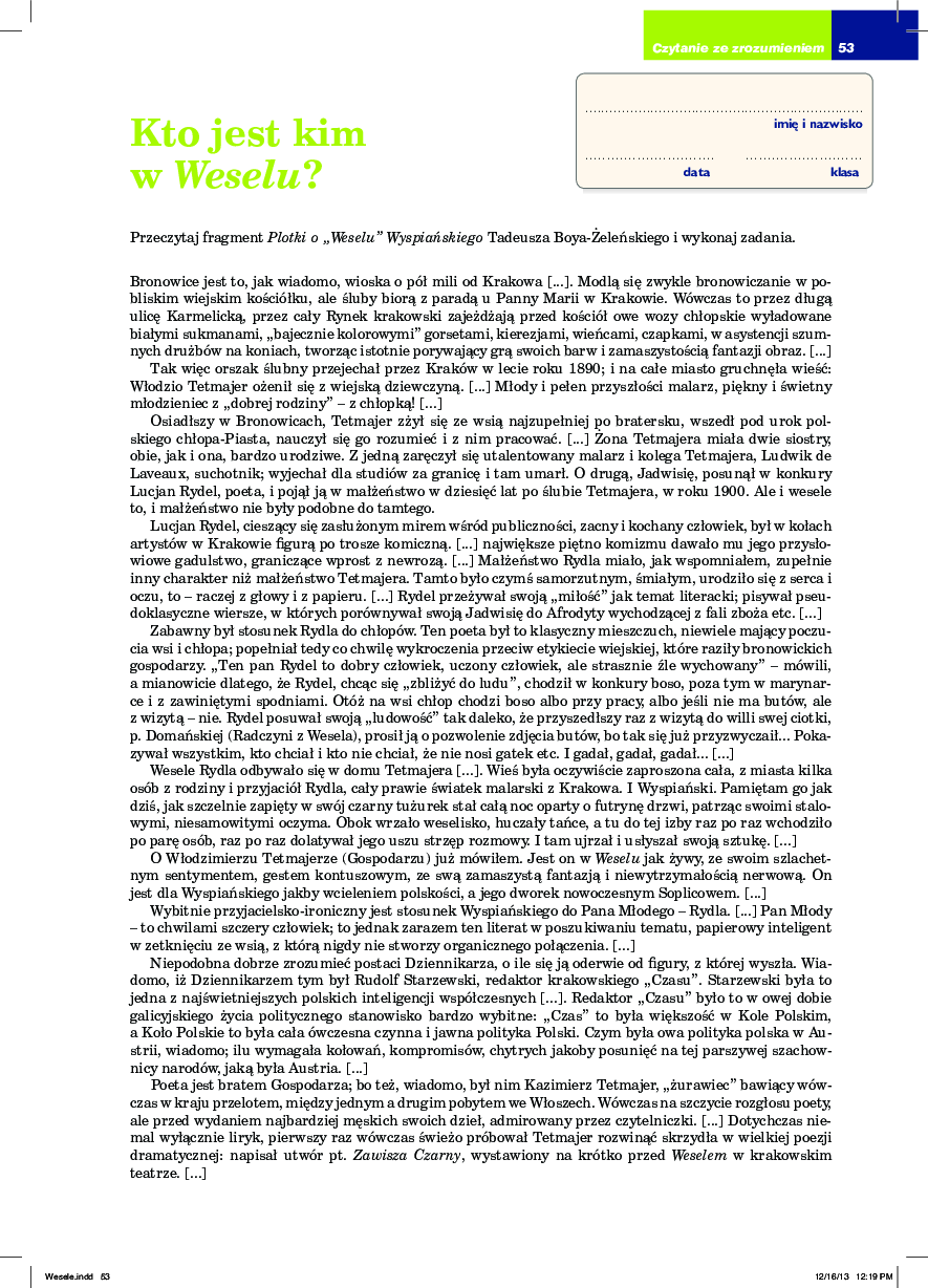 Kto Jest Kim W Weselu - Pobierz Pdf Z Docer.pl