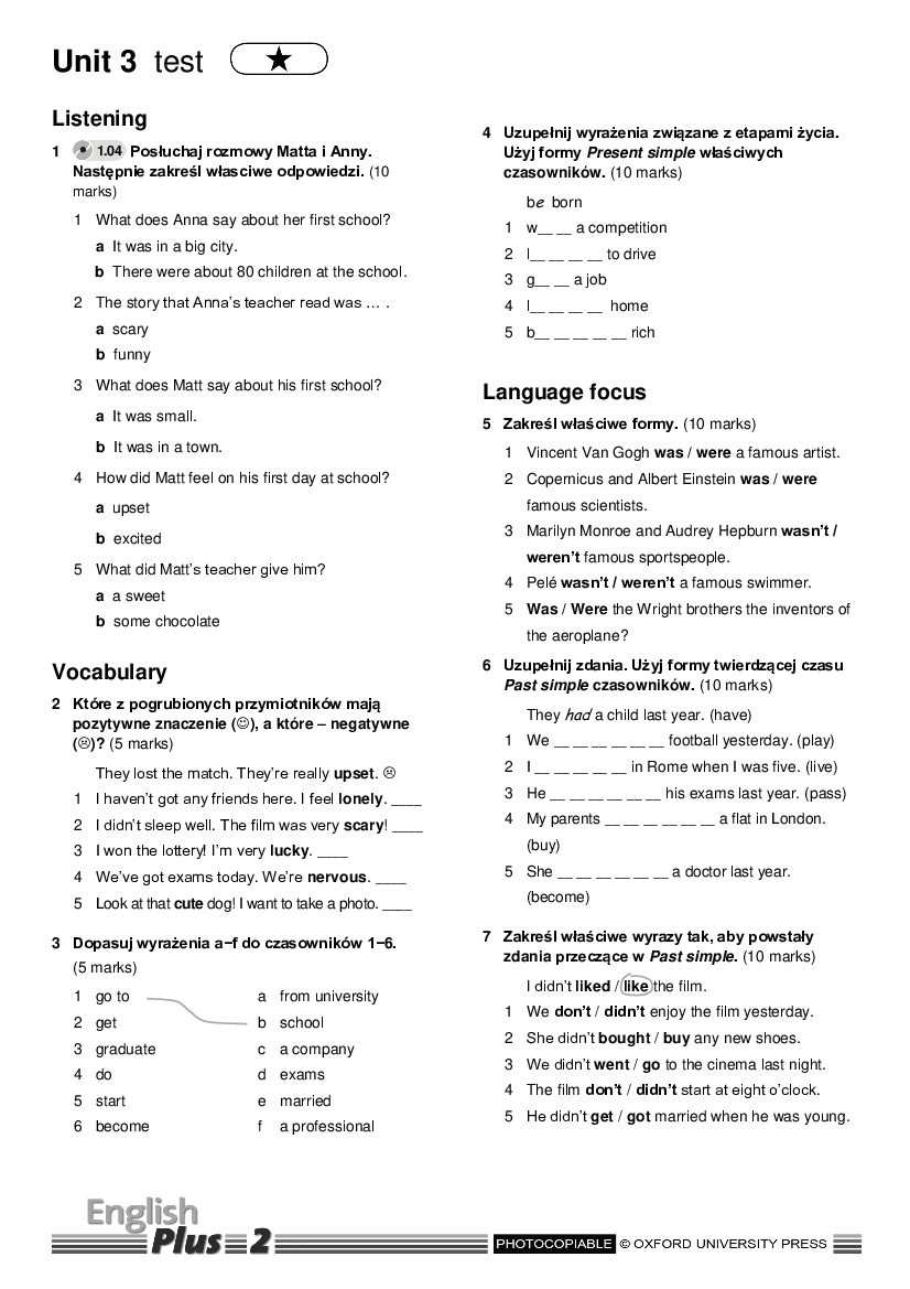 Unit 3 Test Angielski Klasa 7 Pdf Margaret Wiegel™. Aug 2023