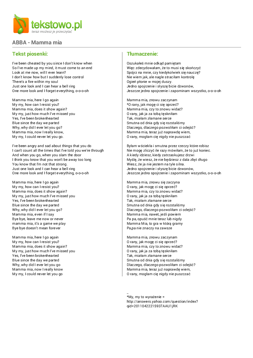 Queen Mama Tekst Piosenki - Polishgeno Art