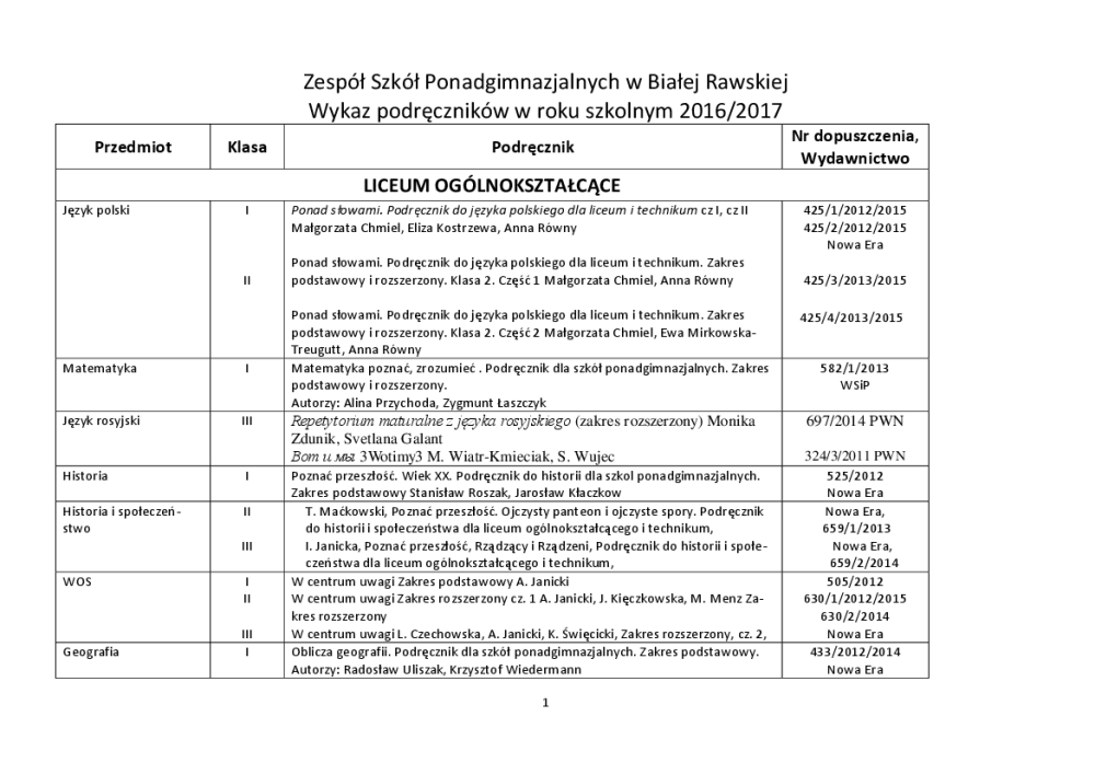Liceum Ogólnokształcące Pobierz pdf z Docer.pl