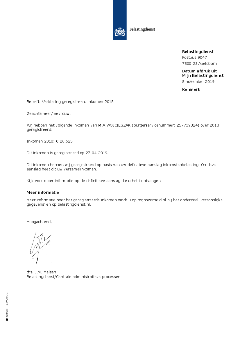 Inkomensverklaring_2018_08_1Belasting 2018 - Pobierz Pdf Z Docer.pl