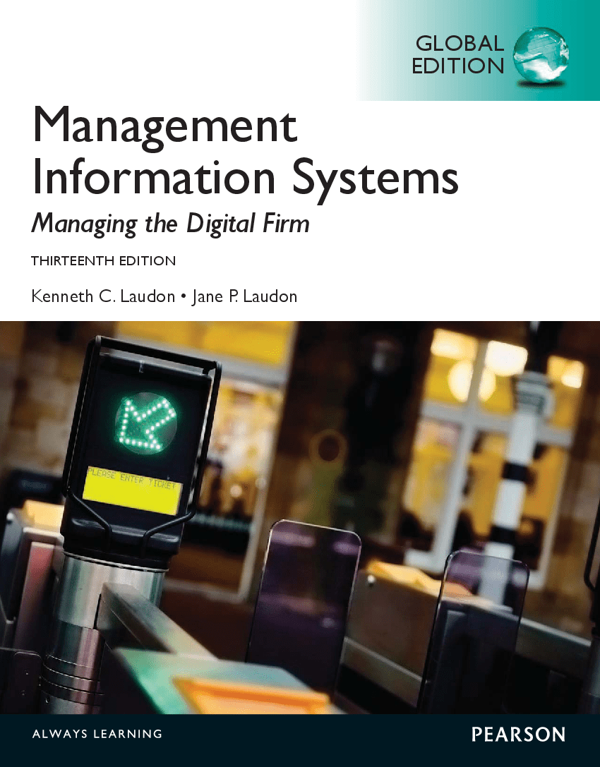 Laudon Management Information Systems 13th GLOBAL Edition c2014