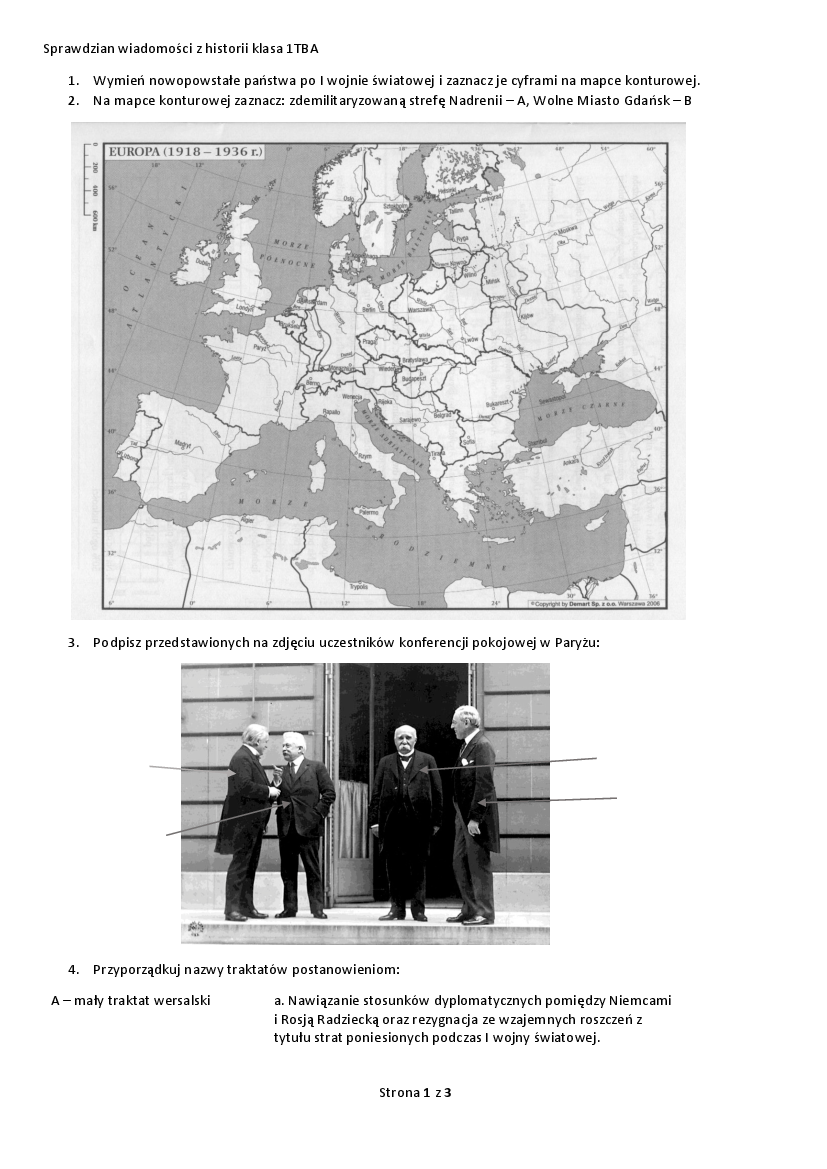 Sprawdzian z historii 1TA Pobierz pdf z Docer.pl