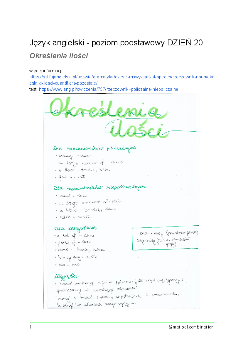 Język angielski poziom podstawowy DZIEŃ 20 Pobierz pdf