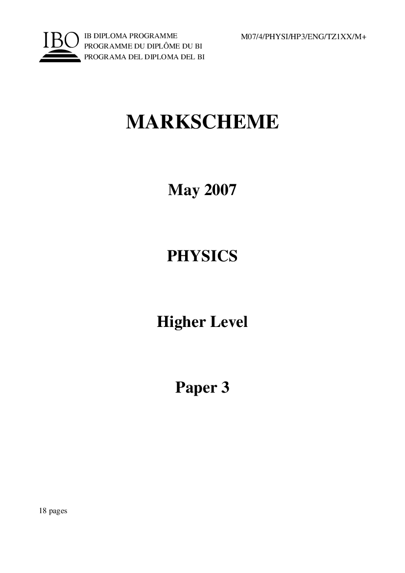 IB Past Papers Physics TZ1 and TZ2 HL 2019 Ibpastpapers