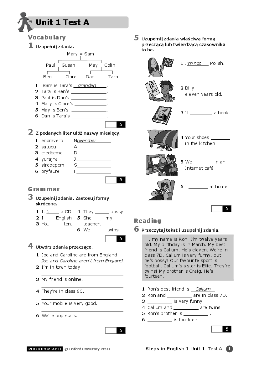 Steps Plus Klasa 4 Testy Unit 1 Margaret Wiegel