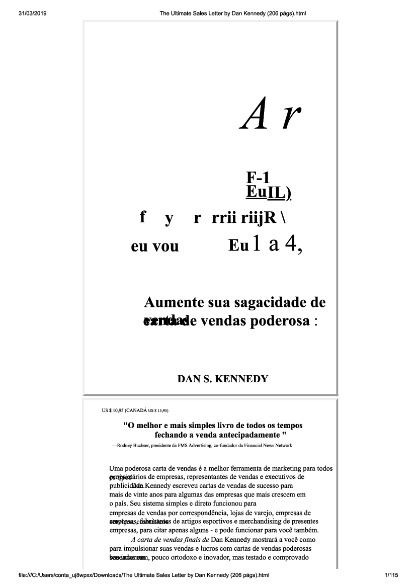 The Ultimate Sales Letter by Dan Kennedy (traduzido) Baixar pdf de
