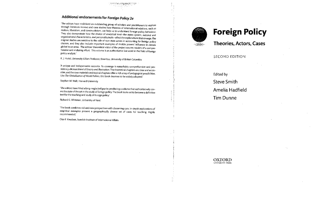 FOREIGN POLICY Theories, Actors, Cases Baixar pdf de