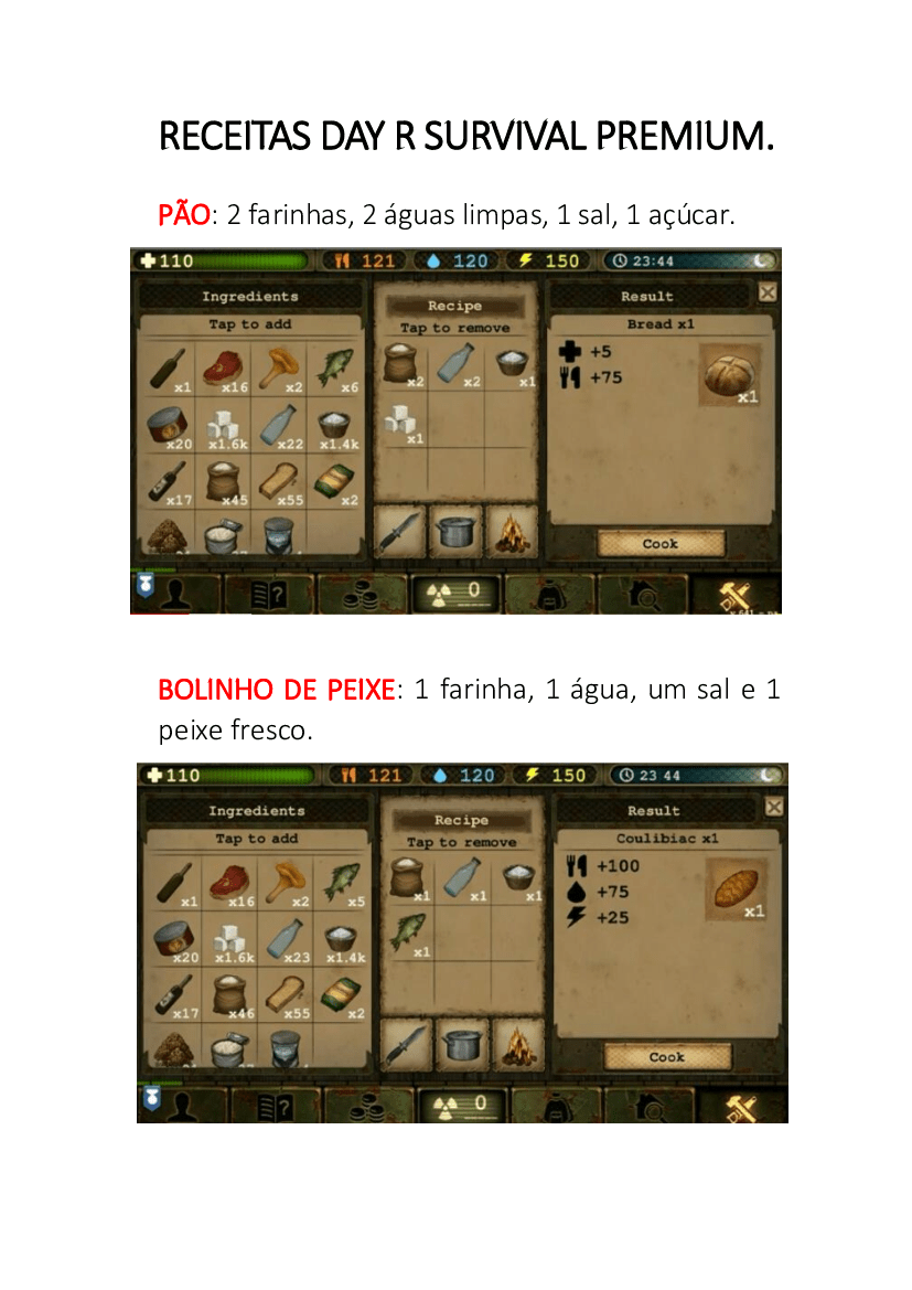 Introducir 38+ imagen recetas de day r survival Abzlocal.mx