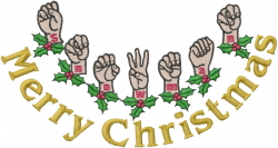 Holiday Sign Language Embroidery Design | EmbroideryDesigns.com