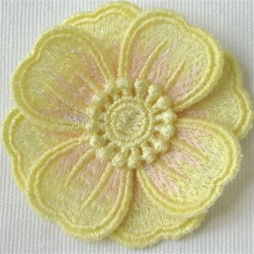 Ace Points Embroidery Design 3D FSL Bloom 3.13 inches H x 5.05 inches W