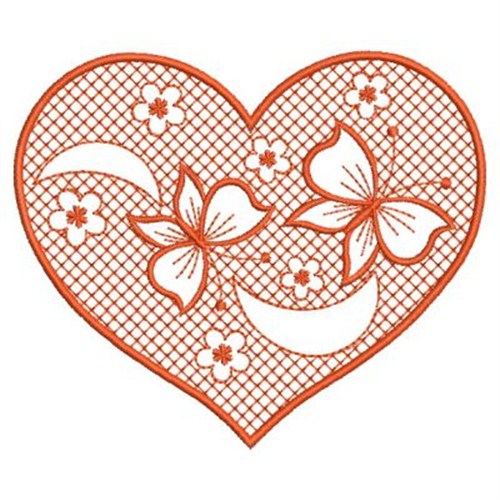 Ace Points Embroidery Design Heirloom Embossed 3.23 inches H x 3.82