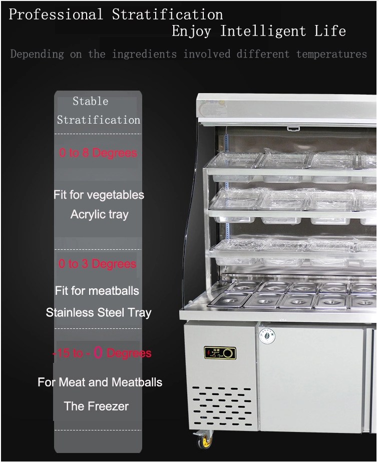Mala Tang Hot Pot Commercial Restaurant Display Refrigerator And