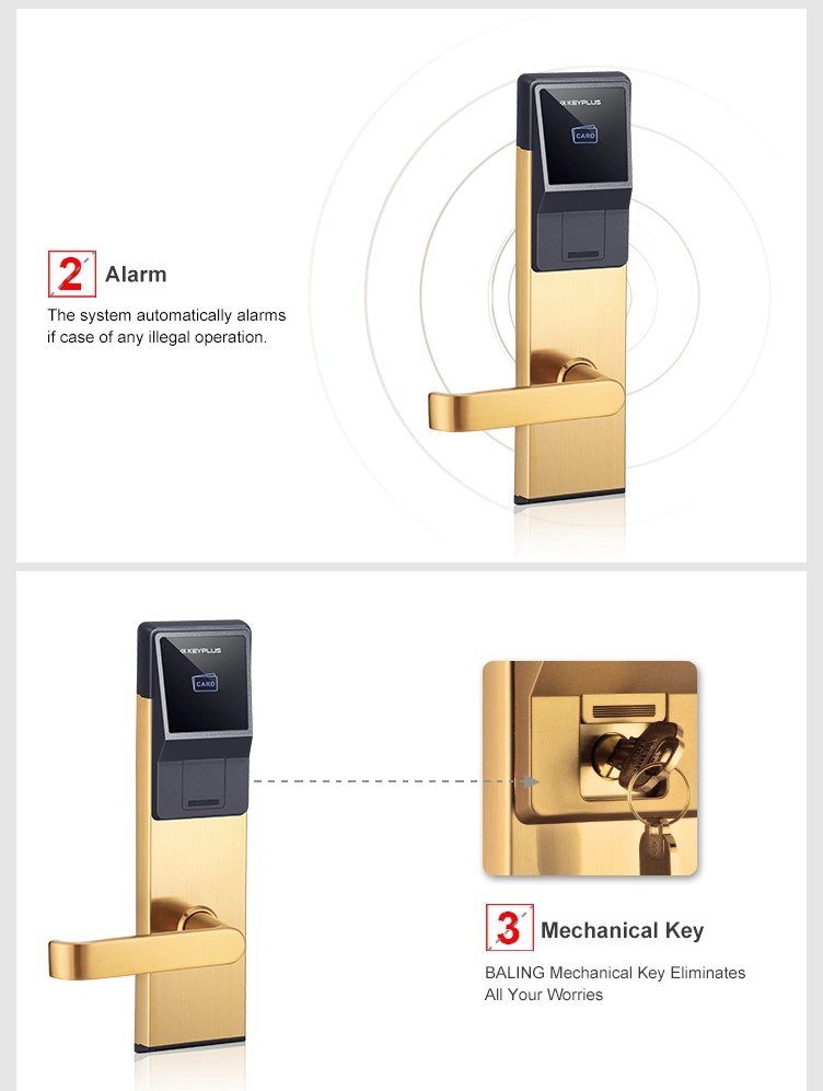 Secure RFID Card Hotel Electronic Door Lock For Lock System