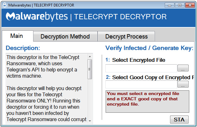Telecrypt Decryptor foils ransomware's simple encryption method Help
