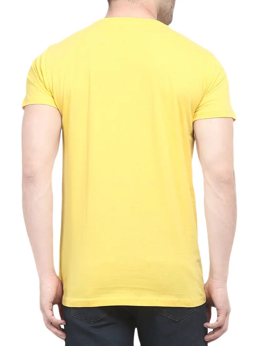 Buy online Yellow Cotton Tshirt from top wear for Men by Inc