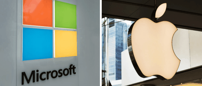 ¿Realmente como de grande son Apple y Microsoft? Muy, muy grandes