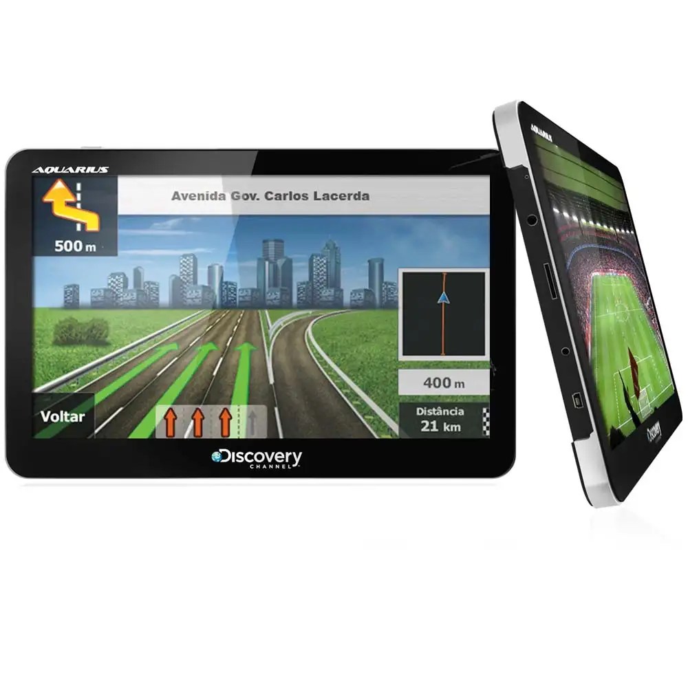 GPS Discovery Channel Aquarius Tela 7" Slim com TV Digital Câmera de Ré