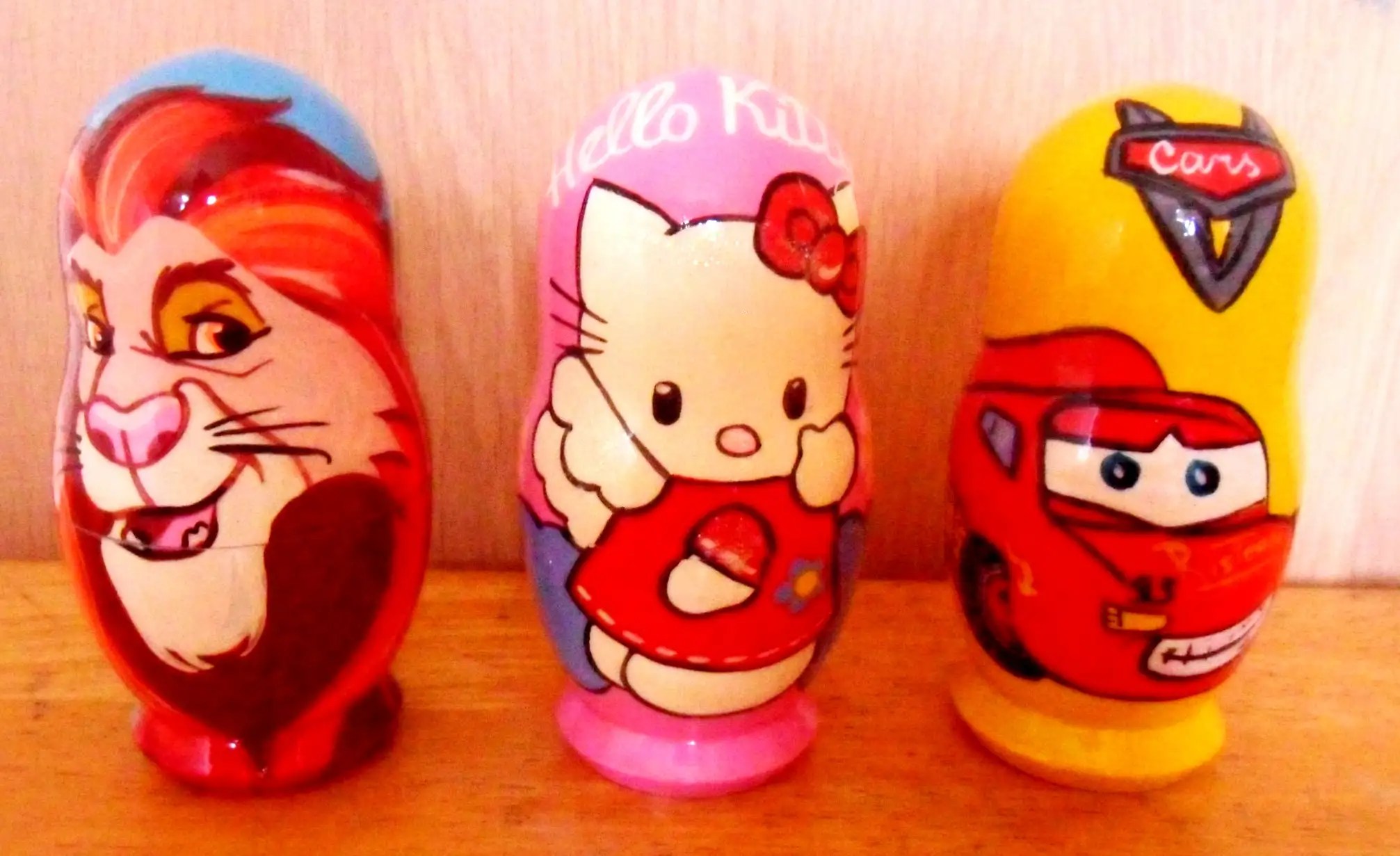 Russian nesting Dolls. Disney, TV & Film Characters. Handpainted in