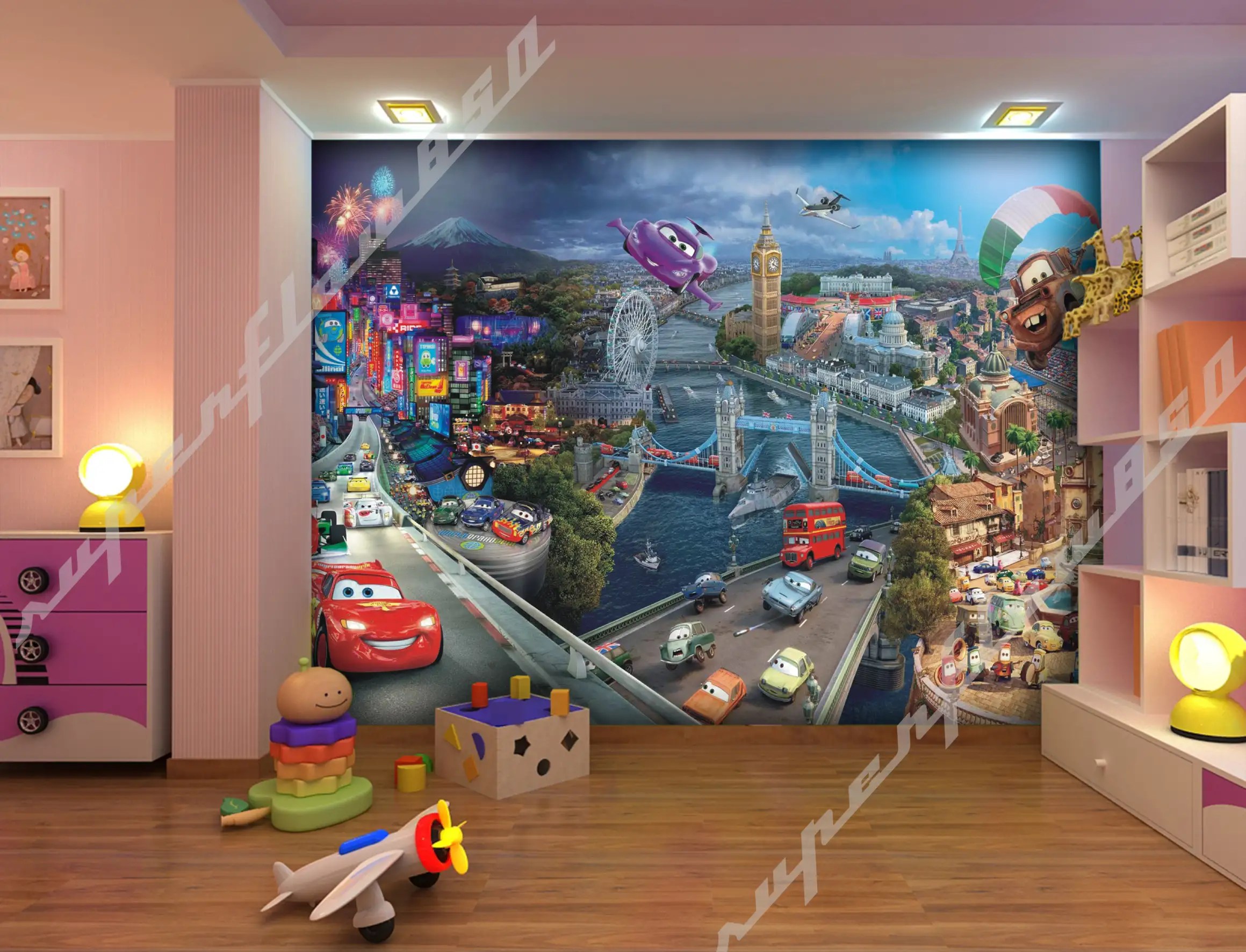 CARS World Disney Pixar Photo Wallpaper Wall Mural KIDS !!! CARS II
