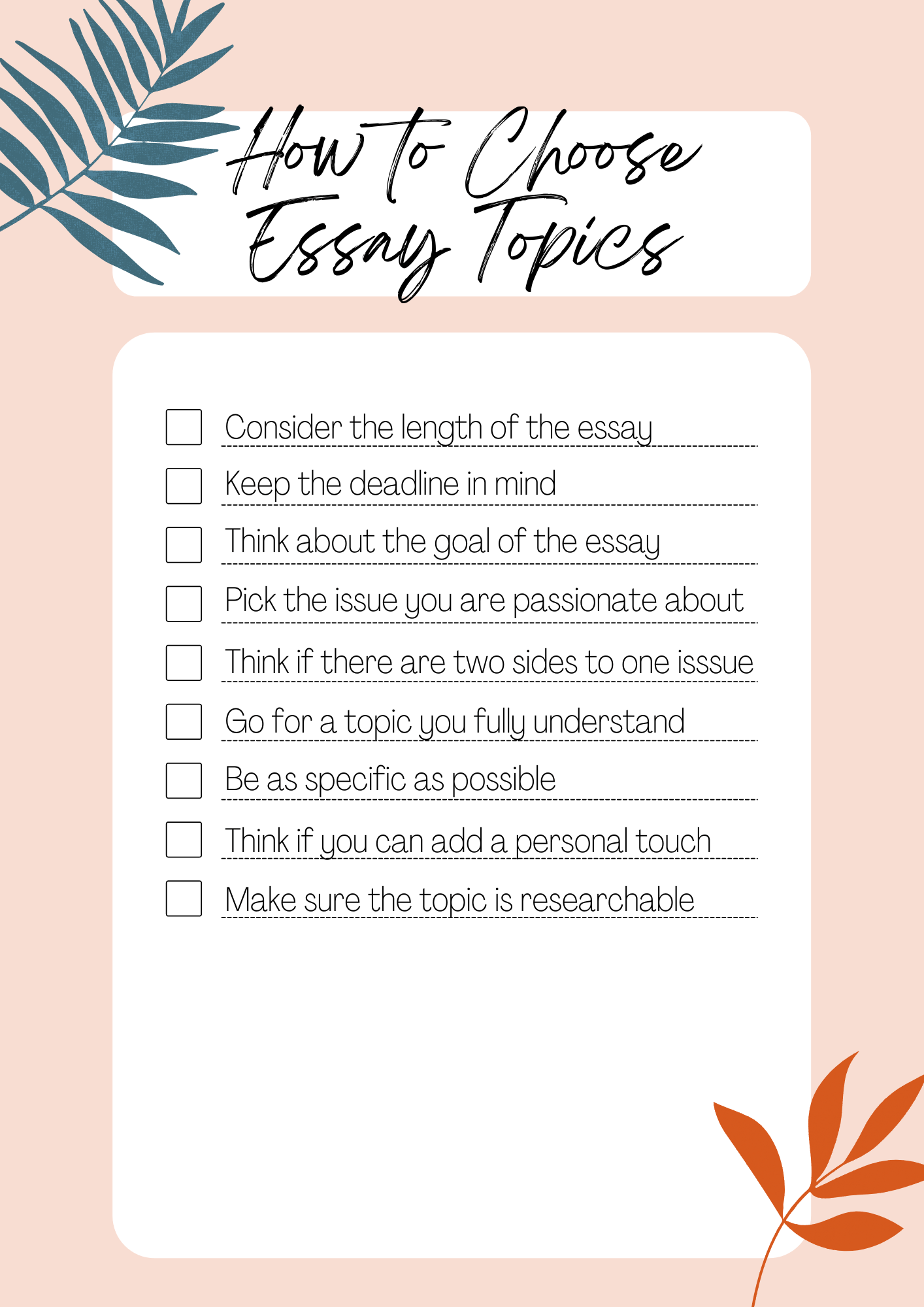 A Guide to Choosing Essay Topic Ideas Tips, Topics to Avoid
